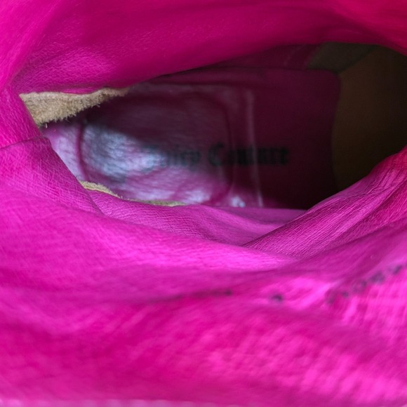 Juicy Couture Vintage Y2K Black Leather Boots Womens 8 Buckle Front zipper - Picture 10 of 11